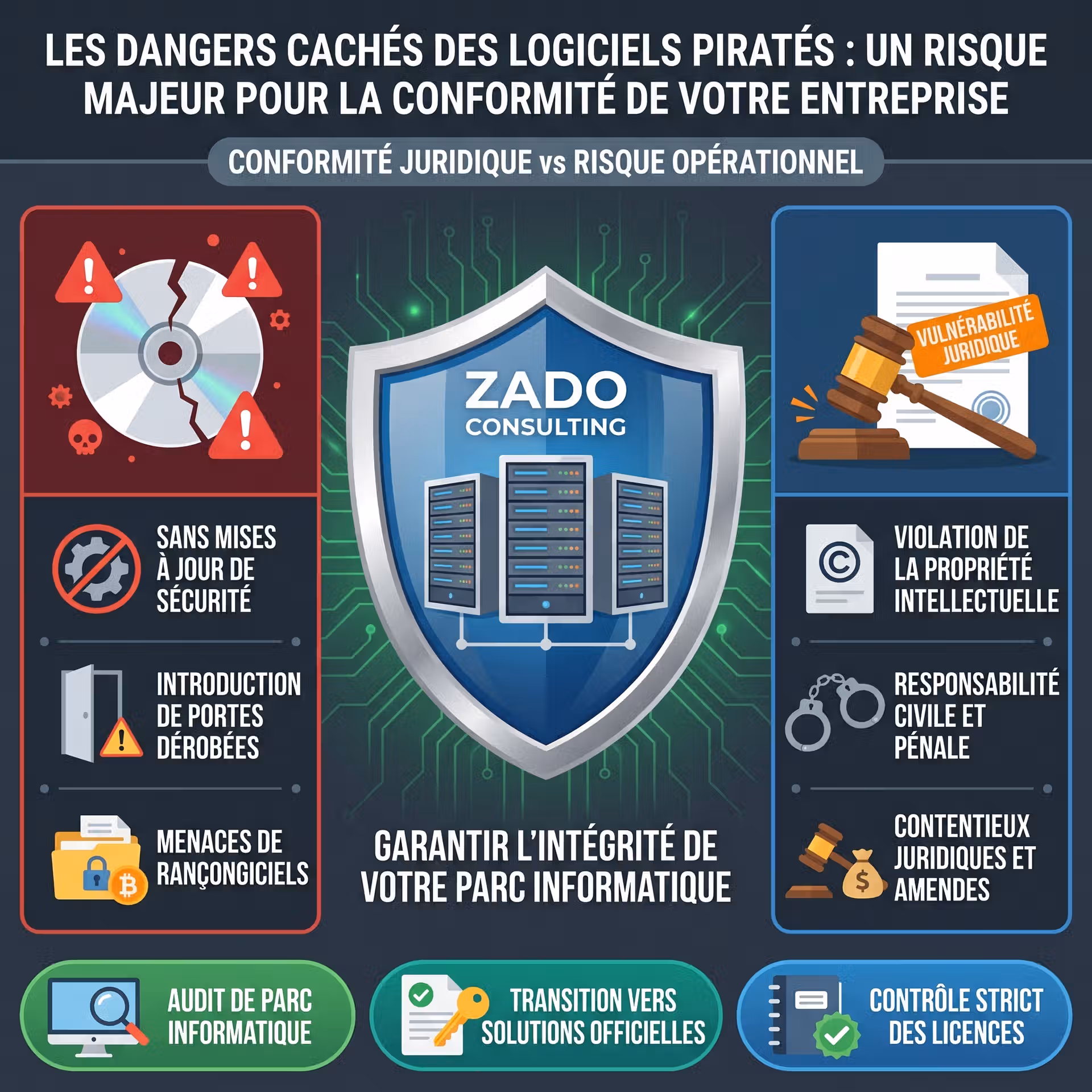 Logiciels licenciés entreprise RCA - sécurité et conformité du parc informatique