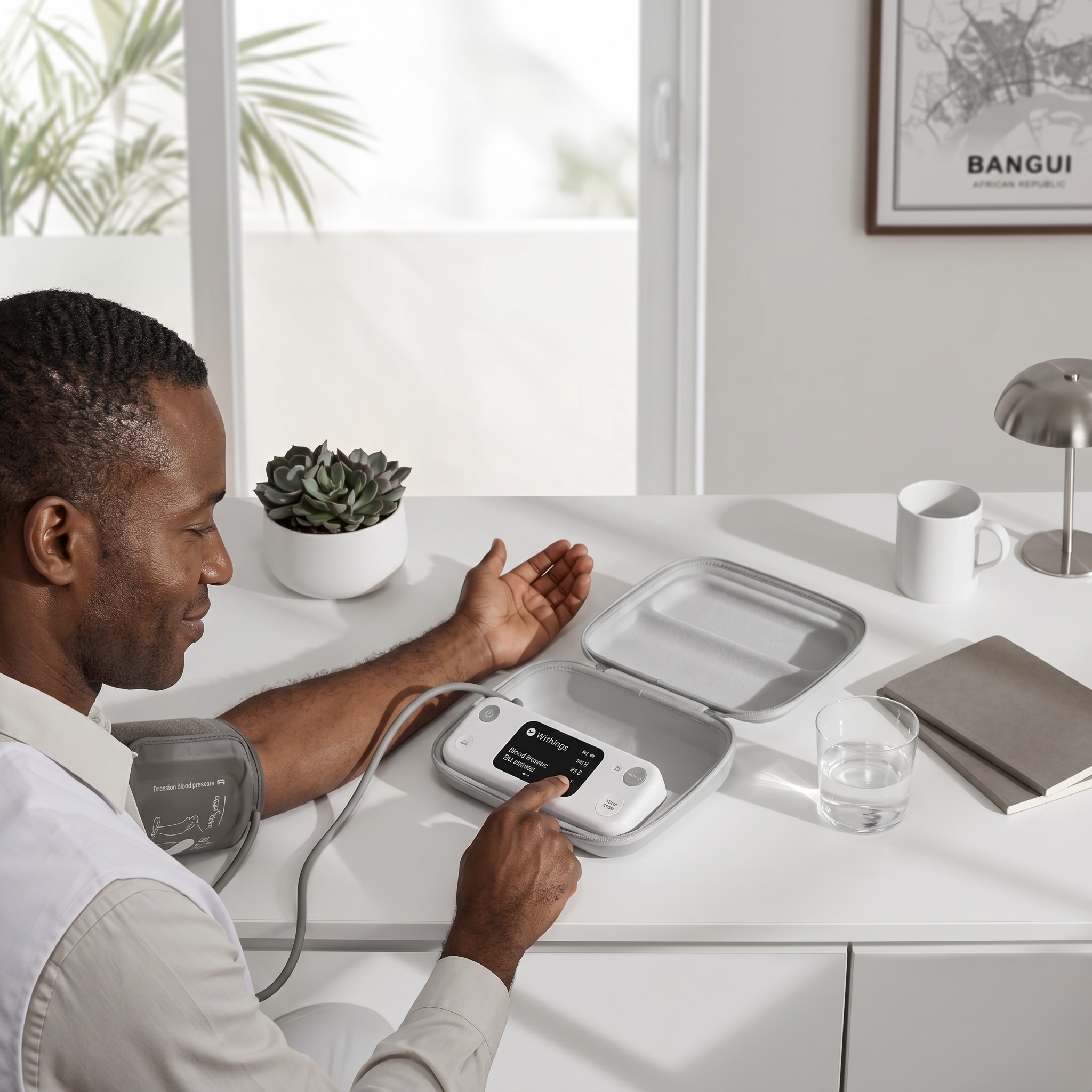 BPM Vision par ZADO CONSULTING : Tensiomètre Withings de précision médicale certifiée, idéal pour la santé au travail et le suivi en entreprise à Bangui.