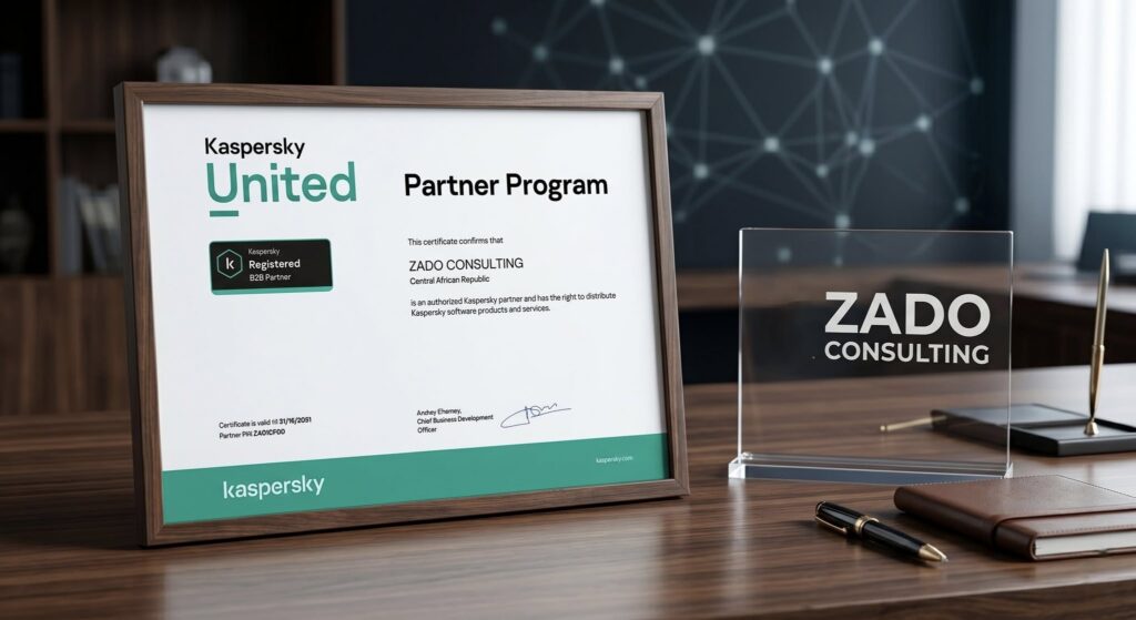 Certificat Kaspersky United Partner Program - ZADO CONSULTING, République centrafricaine